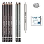 Staedtler Lumograph Design Journey sada uhlové tužky s pryží a