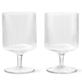 Ferm Living Sklenice na víno Ripple Clear 270 ml – set 2 ks, čirá barva, sklo