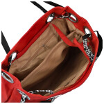 Módní dámská koženková kabelka na rameno Žanet, červená