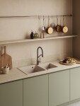 Laveo - Colina - stojánková dřezová baterie U, černá/ chrom BCO_778D