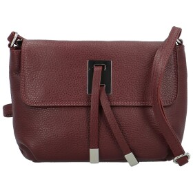 Stylová dámská kožená crossbody kabelka Elwing, tmavě vínová