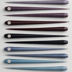 Ester & erik Svíčka Taper 32 cm – 75 Raw Black – set 2 ks, černá barva, vosk