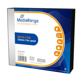 MediaRange MR419 DVD+R / 4.7 GB / 16x / 5ks slim case (MR419)