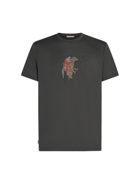 Pánské merino triko s krátkým rukávem ICEBREAKER Mens 150 Tech Lite SS Tee Bear Catch, Obsidian velikost: L