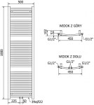 MEXEN/S - Ares radiátor + topná tyč 1800 x 500 mm, 900 W, černá W102-1800-500-2900-70