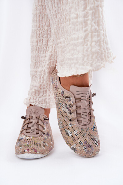 Dámské Polobotky Z Přírodní Kůže Vzorované Artiker 56C2689 Béžové 37