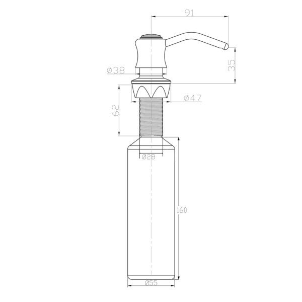 SAPHO - Zápustný dávkovač mýdla, retro, bronz SP004