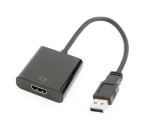 Rozbaleno - Gembird adaptér USB 3.0 A (M) na HDMI (F) / audio+video / kabel 15cm / 1080p60Hz / černá / rozbaleno (A-USB3-HDMI-02.rozbaleno)