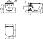 DEANTE Podomítkový rám, pro závěsné WC mísy + SLIM tlačítko černé + WC Ideal Standard Tesi se sedátkem SoftClose, AquaBlade CST_WC01 N51P TE1