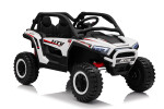 Mamido Elektrické autíčko Buggy UTV KCK 4x4 bílé 24V | 800W | 50 kg | EVA | LED | 2,4Ghz | ECO kůže