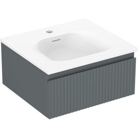 MEXEN/S - Rivel koupelnová skříňka 50 cm s umyvadlem Vela, 1 šuplík, reliéf , grafit mat/bílá mat 91A20-05023-1-BF66-W23M01
