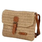 Dámská pletená crossbody kabelka Olive Boho, tmavě béžová