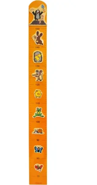 WIKY Dřevěný růstový metr Krtek oranžová / Růstový metr / Pro výšku 70-150 cm (49170704)