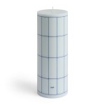 HAY Svíčka Column Candle L Light Blue with Blue Grid Check 170 h, modrá barva, vosk