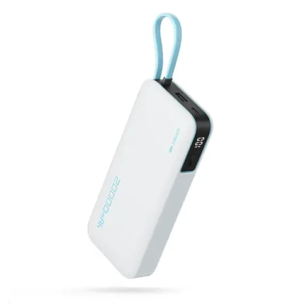 Cuktech CUKP200NGLLG PowerBanka 55W bílá / 20000mAh / USB-C / USB-A / USB-C kabel (6973886190964)
