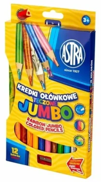 ASTRA Duhové pastelky Jumbo 12ks s ořezávátkem (127298)