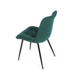 Židle jídelní, zelená látka, černý kov