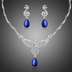 Souprava náhrdelníku a náušnic Swarovski Elements Brembilla, Tmavě modrá 40 cm + 4 cm (prodloužení)