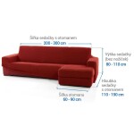 Super strečové potahy NIAGARA cihlová sedačka s otomanem vpravo (š. 200 - 300 cm)