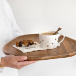 Bastion Collections Keramická lžička ESPRESSO brown plochá 10cm LI-SPOON-105-BC