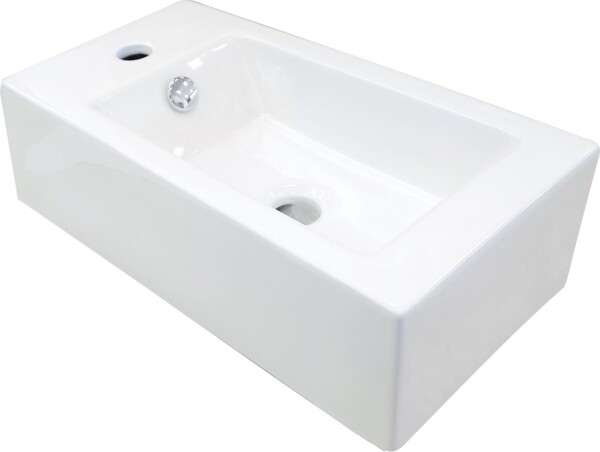 DEANTE - SQUARE - Keramické umyvadlo, na desku, levé - bílé CGS_6U2L