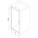 MEXEN/S - Exo sprchové dveře křídlové 80, transparent, chrom 8181-080-000-01-00
