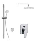 Kielle - Harmonia Sprchový set s baterií pod omítku, pro 2 spotřebiče, s příslušenstvím EcoSpare a tělesem, chrom 20623SP50