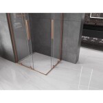 MEXEN/S - Velar L Duo sprchový kout, posuvné dveře 100 x 90, transparent, měď kartáčovaná 871-100-090-02-03-65