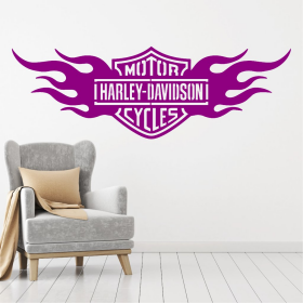Samolepka Harley Davidson oheň Barva: fialová, Velikost: 100 x 35 cm