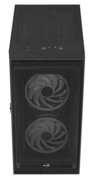 AeroCool Graphite V3 černá / PC skříň / Midi Tower / ATX / mATX / Mini-ITX / 2x USB 3.0 / 3x 140 mm ARGB / bez zdroje (ACCM-PB24133.11)