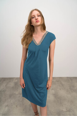 Vamp - Elegantní dámské šaty BLUE MOROCCAN 6XL 16522 - Vamp