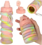 KIK Skládací láhev na vodu Růžová / Láhev na pití / 500 ml / silikon (KX3070)