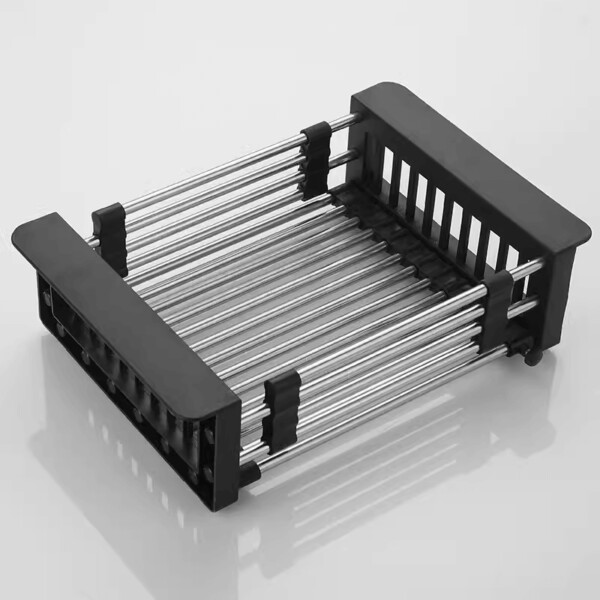 VELAZO - Teleskopický koš na kuchyňský dřez v černé barvě VELAZBASB