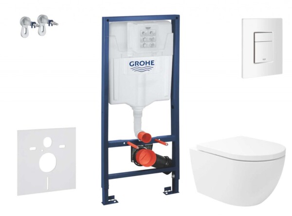 GROHE - Rapid SL Set předstěnové instalace, klozetu Oudee Vortex a sedátka softclose, tlačítko Skate Cosmopolitan, alpská bílá SANI11BA3108