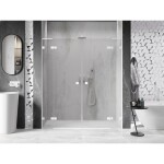 MEXEN/S - Lunar L Duo sprchové dveře křídlové 170, transparent, bílá 834DL-170-000-20-00