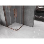 MEXEN/S - Velar L Duo sprchový kout, posuvné dveře 100 x 100, transparent, růžové zlato 871-100-100-02-03-60