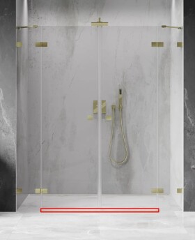 MEXEN - LUNAR prahová lišta rovná 200 cm zlatá kartáčovaná 830-03-55