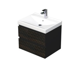Koupelnová skříňka s umyvadlem SAT Cube Way 60x47,5x46 cm hnědá mat CUBE3D46602ZHVER CUBE3D46602ZHVER