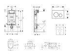 GEBERIT - Kombifix Set předstěnové instalace, klozetu Oudee a sedátka softclose, tlačítko Sigma20, nerez SANI15CA6101