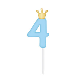 SVÍČKA modrá s korunkou ČÍSLO 4 - Albi