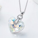 Exkluzivní náhrdelník Swarovski Elements Katherine - srdce, Bílá/čirá 40 cm + 5 cm (prodloužení)