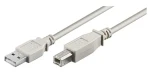 MicroConnect kabel USB2.0 A (M) - USB2.0 B (M) 5m bílá / 480Mbit/s (USBAB5)