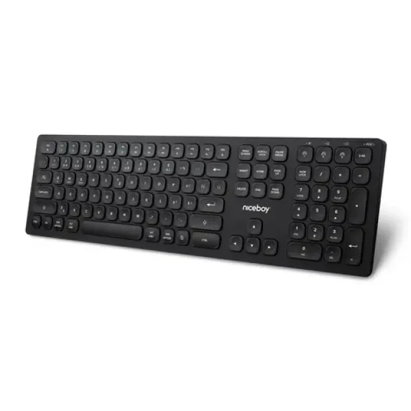 Niceboy OFFICE K30 černá / Bezdrátová klávesnice / CZSK layout / 2.4 GHz USB dongle / BT (office-k30-b)