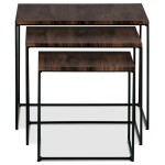 Sada 3 konferenčních stolů, MDF deska, dekor ořech, černý kov