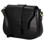 Luxusní dámská kožená crossbody kabelka Delami Vera Pelle Aviva, černá