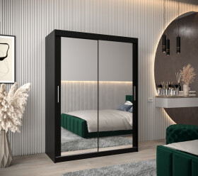 Šatní skříň Abi T3 Barva korpusu: Černá, Rozměry: 150 cm, Dveře: Černá