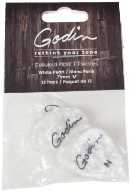 Godin Guitar Picks Medium .71 mm White Pearl