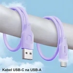 USAMS SJ568 Lithe Series fialová / Nabíjecí a datový kabel / USB-C - USB-C / 66W 6A / 1,2 m (SJ568USB03)