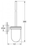 GROHE - QuickFix Start WC štětka nástěnná s držákem, sklo/matná černá 411852430
