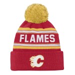 Outerstuff Dětská zimní čepice Calgary Flames NHL Jacquard Cuffed Knit With Pom